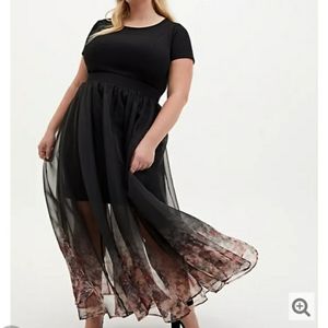 Torrid SCUBA ORGANZA CONVERTIBLE SKATER DRESS